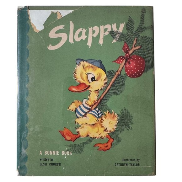Vintage 1946 Slappy A Bonnie Book Elsie Church Illustrated Cathryn Taylor HC DJ - Picture 15 of 15